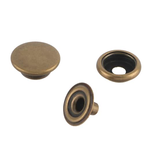 6 Packs: 7 ct. (42 total) 5/8" Antique Brass No Sew Snaps by Loops & Threads®
